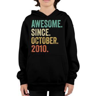 12Th Birthday Boy 12 Years Old Awesome Since October 2010 Youth Hoodie - Thegiftio UK