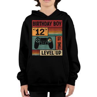 12Th Birthday Boy Time To Level Up 12 Years Old Video Games Youth Hoodie - Thegiftio UK