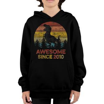 12Th Birthday Dinosaur 12 Year Old Boys Awesome Since 2010 Youth Hoodie - Thegiftio UK