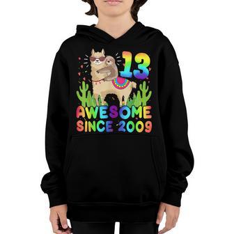 13 Year Old Awesome Since 2009 13Th Birthday Gift Girls N Youth Hoodie - Thegiftio UK
