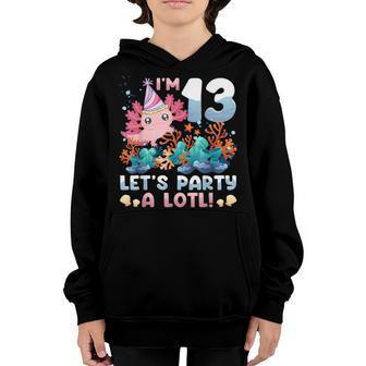 13 Year Old Axolotl Lover 13Th Birthday Gift Kids Boys Girls Youth Hoodie - Thegiftio UK