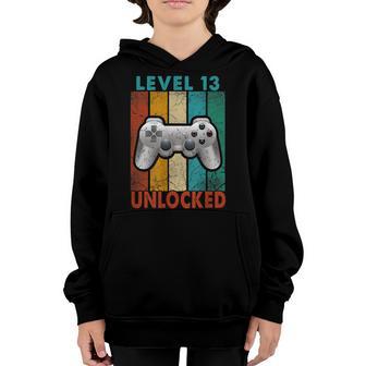 13 Year Old Gifts Level 13 Unlockd 13Th Birthday Video Games V2 Youth Hoodie - Thegiftio UK