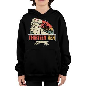 13 Years Old Boy Dinosaur T-Rex Awesome Since 2010 Birthday Youth Hoodie - Thegiftio UK