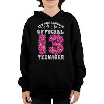 13 Years Old Gifts 13 Official Nager 13Th Birthday Girls Youth Hoodie - Thegiftio UK