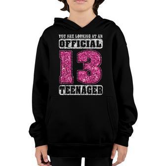 13 Years Old Gifts Official Nager 13Th Birthday Girls Youth Hoodie - Thegiftio UK