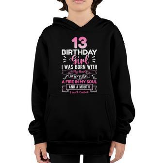 13Th Birthday 13 Years Girls Funny Nager Birthday Graphic Design Printed Casual Daily Basic Youth Hoodie - Thegiftio UK