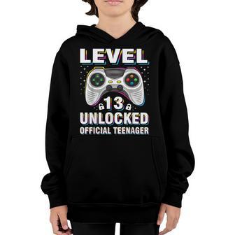 13Th Birthday Boy Level 13 Unlocked Official Nager V2 Youth Hoodie - Thegiftio UK