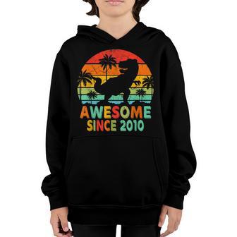 13Th Birthday Dinosaur 13 Year Old Boys Awesome Since 2010 V2 Youth Hoodie - Thegiftio UK