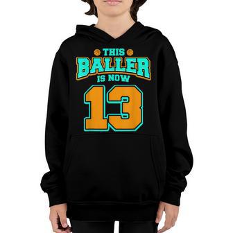 13Th Birthday For Boys Basketball 13 Years Old Kids Youth Hoodie - Thegiftio UK