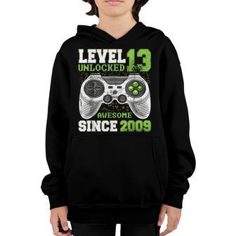 13Th Birthday Gift Level 13 Unlocked Awesome 2009 Video Game Youth Hoodie - Thegiftio UK