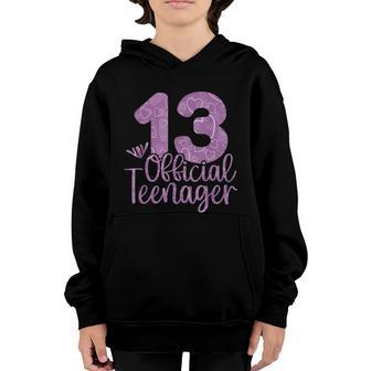 13Th Birthday Girls 13 Year N Official Nager Birthday Graphic Design Printed Casual Daily Basic Youth Hoodie - Thegiftio UK