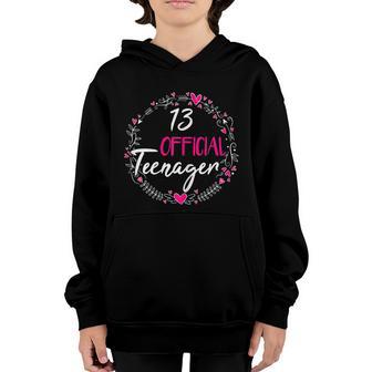 13Th Birthday Girls 13 Years N Nager Birthday Graphic Design Printed Casual Daily Basic Youth Hoodie - Thegiftio UK