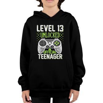 13Th Birthday Level 13 Unlocked Teenager Game V2 Youth Hoodie - Thegiftio UK