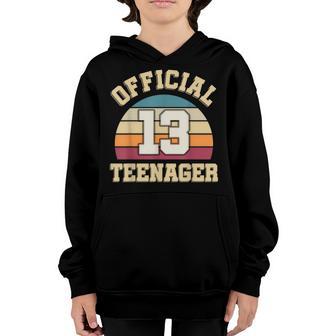 13Th Birthday Official Nager In Rainbow 13 Year Old Girls V2 Youth Hoodie - Thegiftio UK