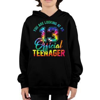 13Th Birthday Official Nager In Rainbow 13 Year Old Girls Youth Hoodie - Thegiftio UK