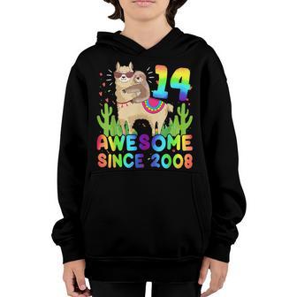 14 Year Old Awesome Since 2008 14Th Birthday Gift Girls N Youth Hoodie - Thegiftio UK