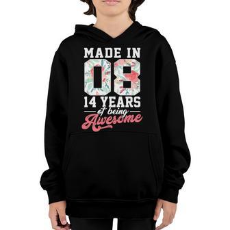 14 Year Old Born In 2008 14Th Birthday Gifts Ns Girls V2 Youth Hoodie - Thegiftio UK