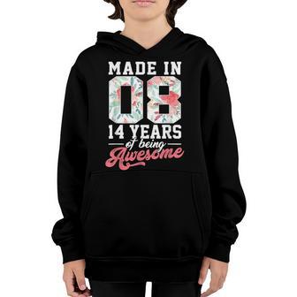 14 Year Old Born In 2008 14Th Birthday Gifts Ns Girls Youth Hoodie - Thegiftio UK
