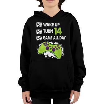 14 Year Old Gifts Men Boy Gamer Birthday Party 14Th Birthday Youth Hoodie - Thegiftio UK