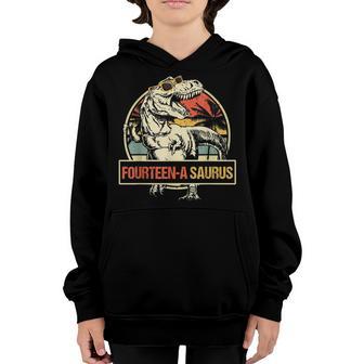 14Th Birthday Dinosaur 14 Year Old Boys Awesome Since 2009 Youth Hoodie - Thegiftio UK