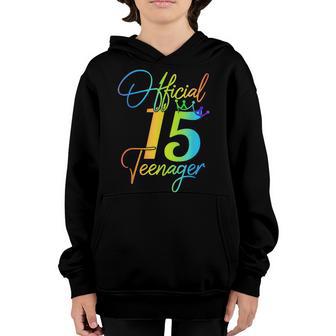 15 Years Old Gifts 15 Official Nager 15Th Birthday Girls Youth Hoodie - Thegiftio UK