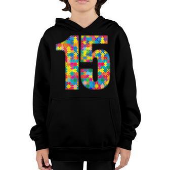 15 Years Old Gifts 15Th Birthday Autism Insert For Boy Girl Youth Hoodie - Thegiftio UK