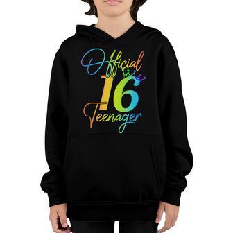 16 Years Old Gifts 16 Official Nager 16Th Birthday Girls Youth Hoodie - Thegiftio UK