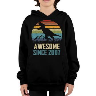 16Th Birthday Dinosaur 16 Year Old Boys Awesome Since 2007 Youth Hoodie - Thegiftio UK