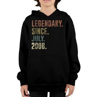 16Th Birthday Vintage Legendary Since July 2006 Youth Hoodie - Seseable
