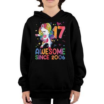 17 Year Old Gifts Girls Ns Dabbing Unicorn 17Th Birthday Youth Hoodie - Thegiftio UK