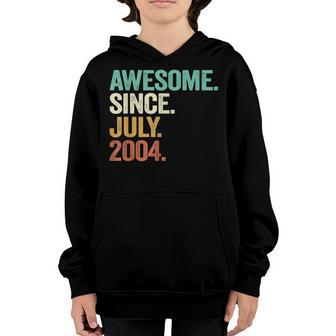 18 Years Old Gifts Awesome Since July 2004 18Th Birthday Boy Youth Hoodie - Thegiftio UK