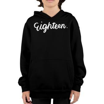 18Th Birthday For Girl Eighn Party N Women Age 18 Year  Youth Hoodie