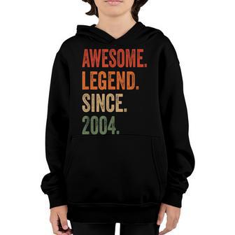 18Th Birthday Gift 18 Years Nager Legend Since 2004 Youth Hoodie - Thegiftio UK