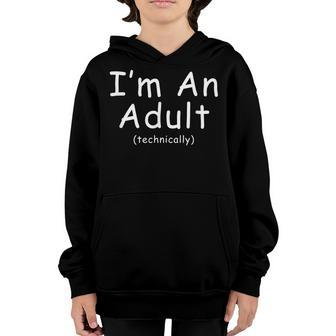 18Th Birthday Im An Adult Funny 18Th Birthday Youth Hoodie - Seseable