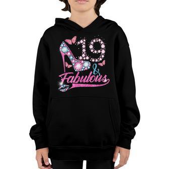 19 Year Old Gifts 19 & Fabulous 19Th Birthday For Women Girl Youth Hoodie - Thegiftio UK