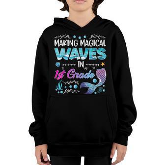 1St Grade Cute Mermaid Girls 1St Day Of Back To School Youth Hoodie - Thegiftio UK