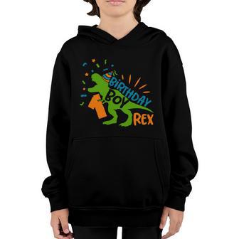 1St Trex Birthday Dinosaur Birthday Boy First Birthday Graphic Design Printed Casual Daily Basic Youth Hoodie - Thegiftio UK