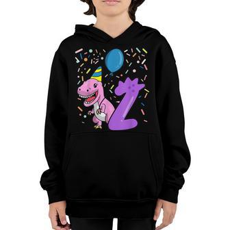 2 Year Old Gifts 2Nd Birthday Boy Rawr Im 2 T Rex Dinosaur Youth Hoodie - Thegiftio UK