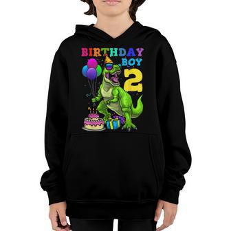 2 Year Old Gifts 2Nd Birthday Boy Rawr Im 2 T Rex Dinosaur Youth Hoodie - Thegiftio UK