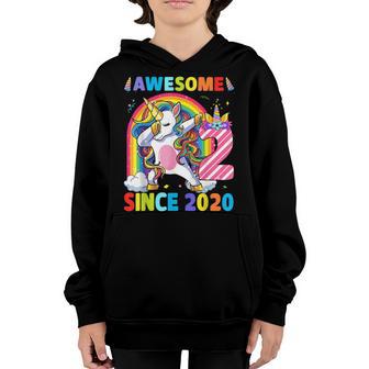 2 Year Old Gifts Girls Ns Dabbing Unicorn 2Nd Birthday Youth Hoodie - Thegiftio UK