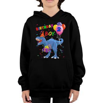 2 Year Old Gifts Rawr Im 2Nd Birthday Boy Dinosaur T Rex Youth Hoodie - Thegiftio UK