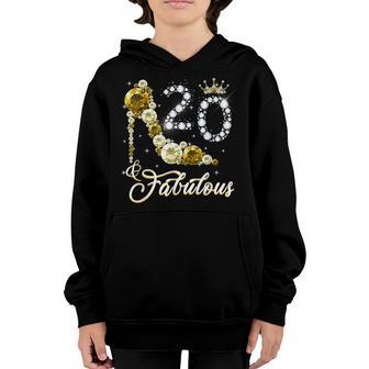 20 Year Old 20 And Fabulous Gifts 20Th Birthday Girl Women Youth Hoodie - Thegiftio UK