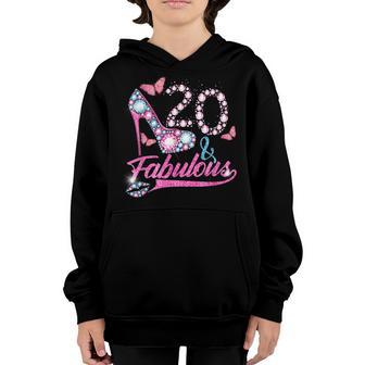 20 Year Old Gifts 20 & Fabulous 20Th Birthday For Women Girl Youth Hoodie - Thegiftio UK