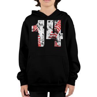 2008 14Th Birthday Gift Number 14 Years Old Baseball Boy Kid Youth Hoodie - Thegiftio UK