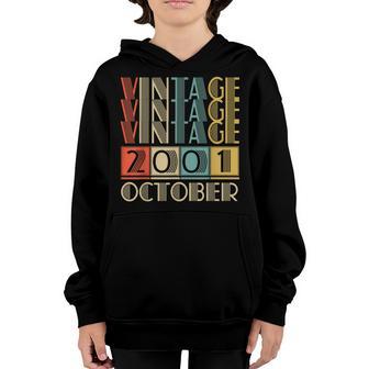 21 Year Old Gifts Vintage October 2001 21St Birthday Boy Youth Hoodie - Thegiftio UK