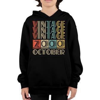 22 Year Old Gifts Vintage October 2000 22Nd Birthday Boy Youth Hoodie - Thegiftio UK