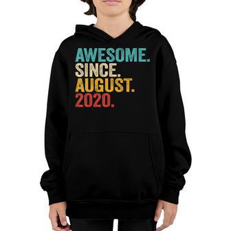 2Nd Birthday Gift 2 Year Old Boy Awesome Since August 2020 Youth Hoodie - Thegiftio UK