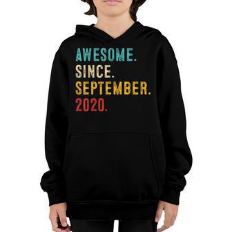 2Nd Birthday Gifts 2 Year Boy Awesome Since September 2020 Youth Hoodie - Thegiftio UK