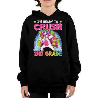 2Nd Grade Girls Unicorn Crush Second Grade Back To School Youth Hoodie - Thegiftio UK