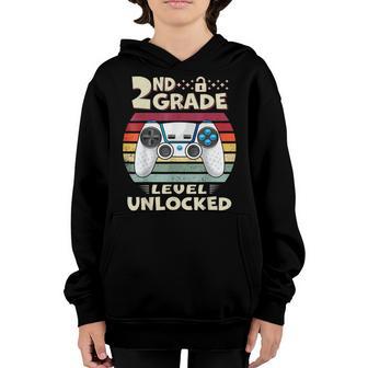 2Nd Grade Level Unlocked Video Game Back To School Boys V2 Youth Hoodie - Thegiftio UK
